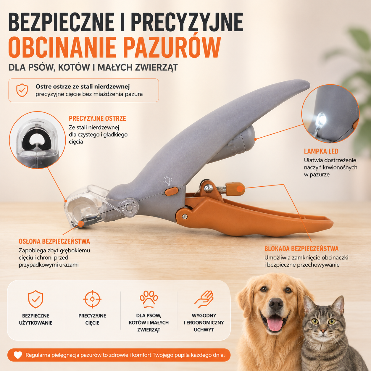 CoolPet™ SafeCut LED – Obcinacz do Pazurów z Podświetleniem LED