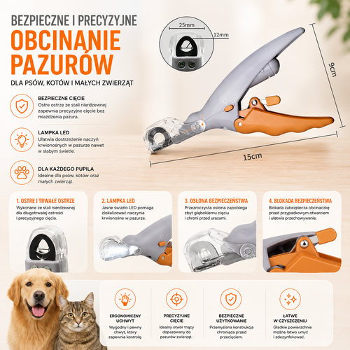 CoolPet™ SafeCut LED – Obcinacz do Pazurów z Podświetleniem LED